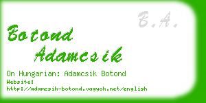 botond adamcsik business card